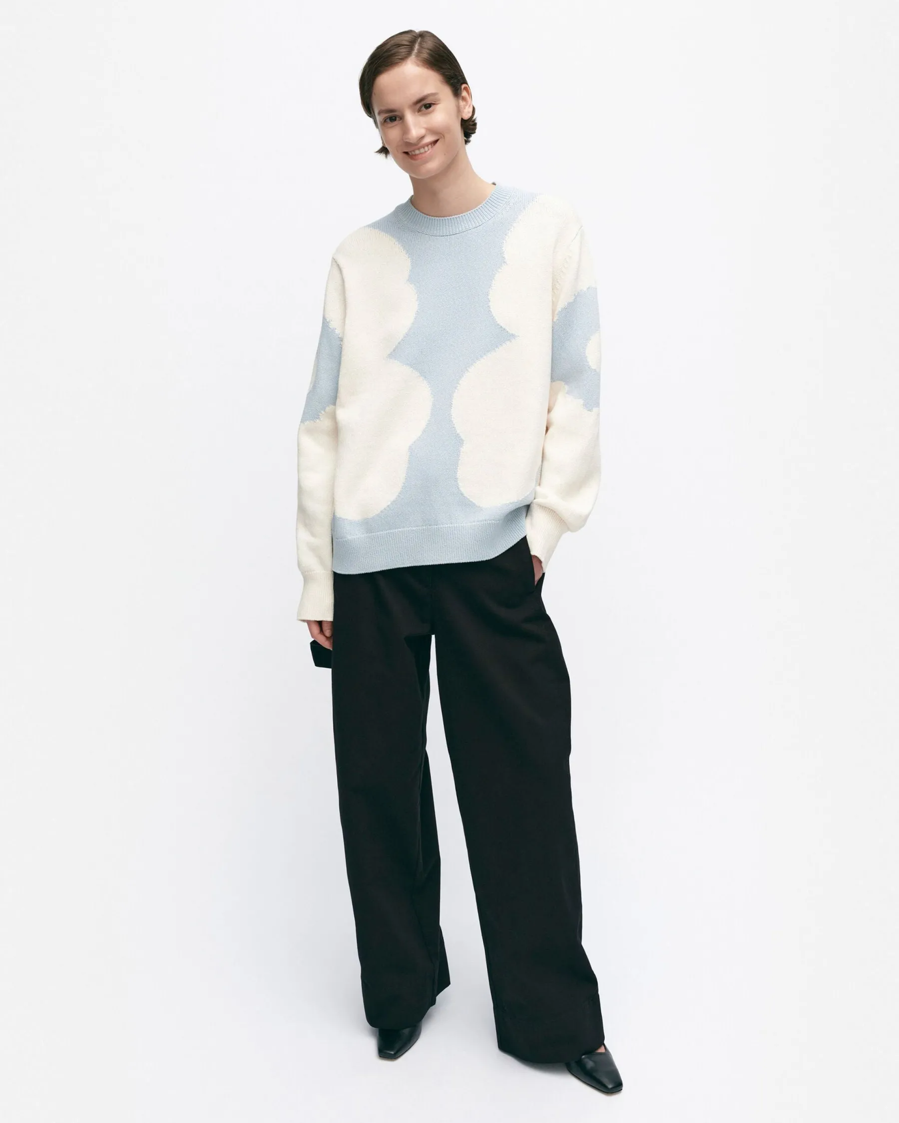 Neuleet^Marimekko Arkki Heijastus Unikko Puuvillaneulepusero