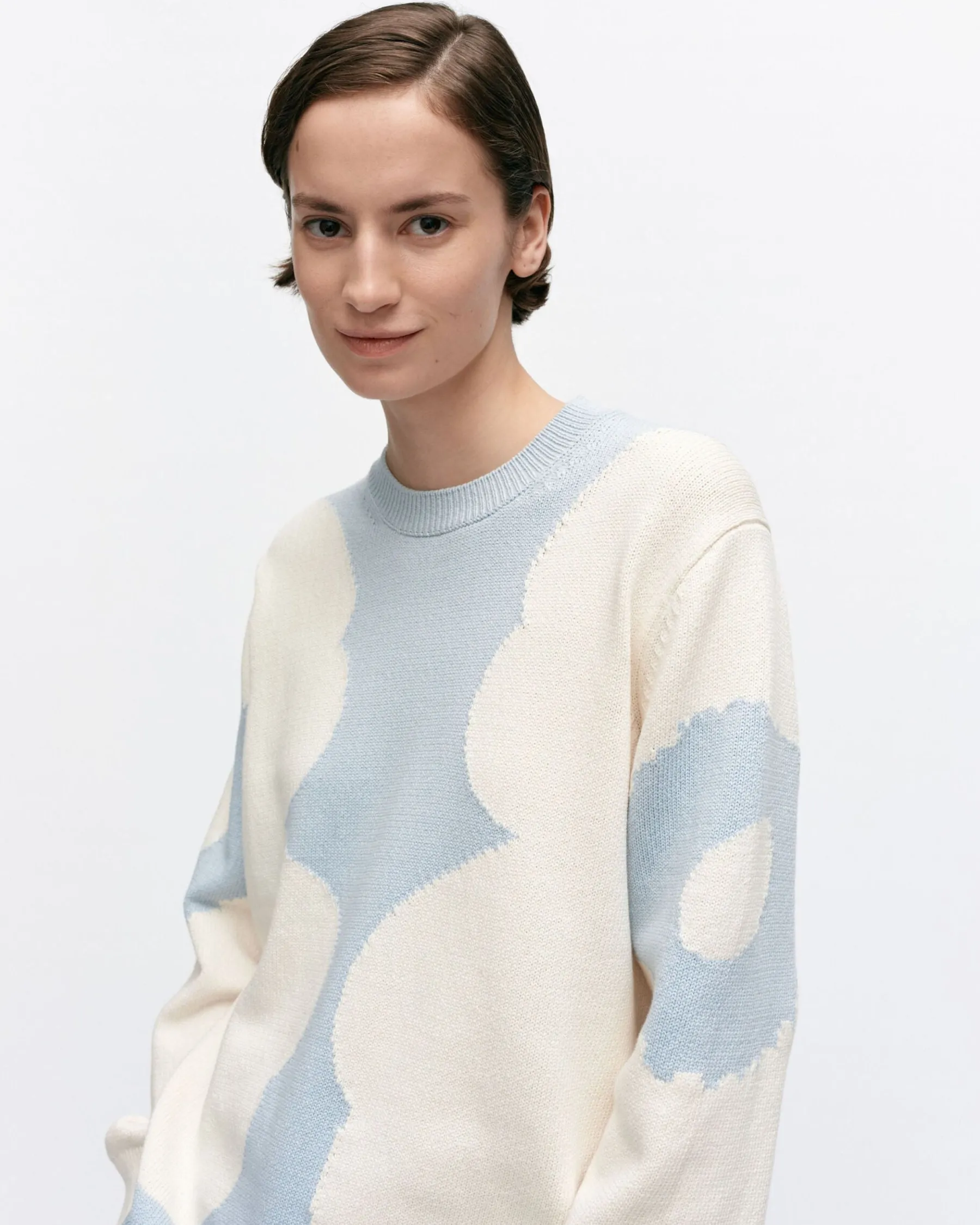 Neuleet^Marimekko Arkki Heijastus Unikko Puuvillaneulepusero