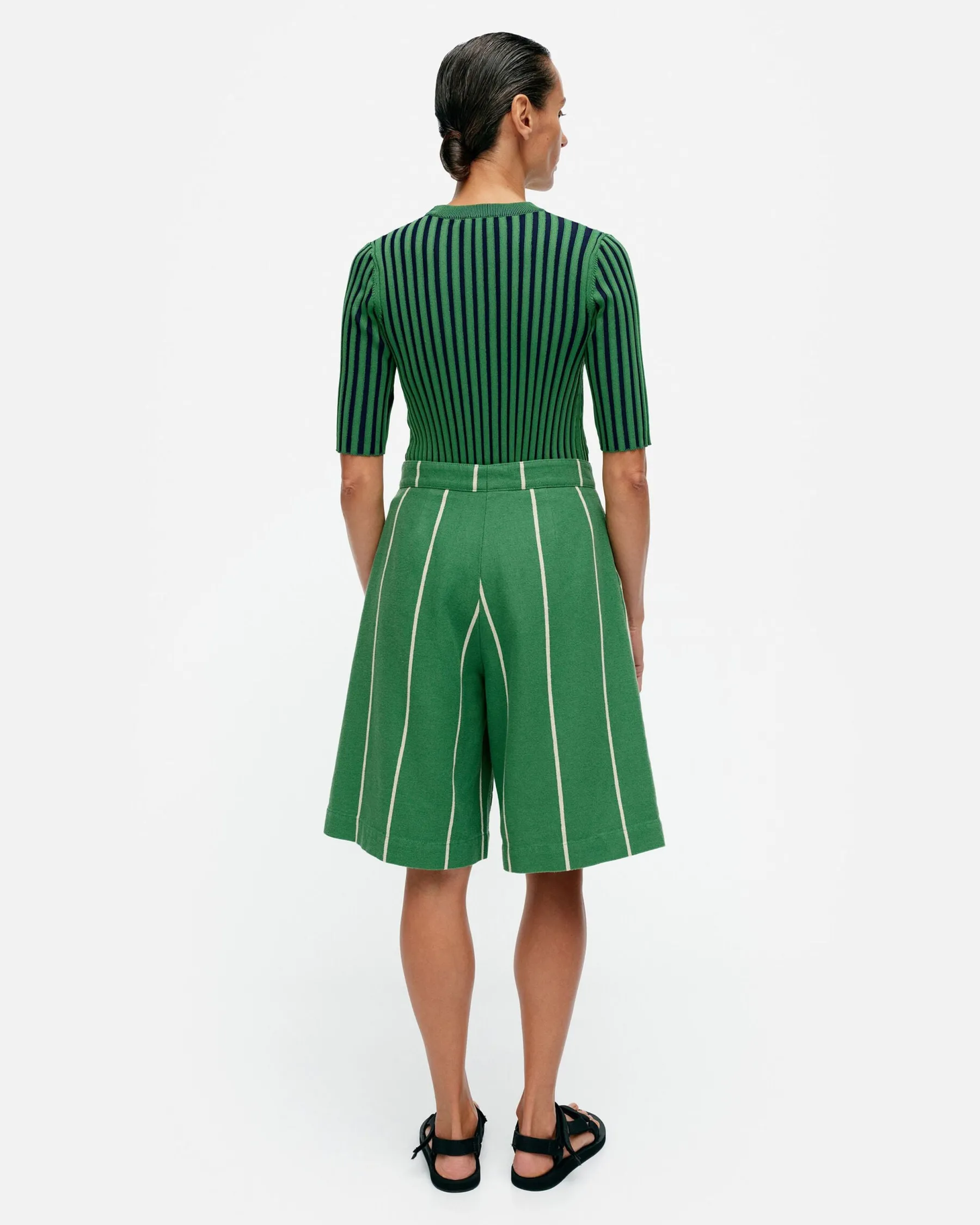 Housut^Marimekko Hyu00F6Ky Vesi Puuvillapellavashortsit