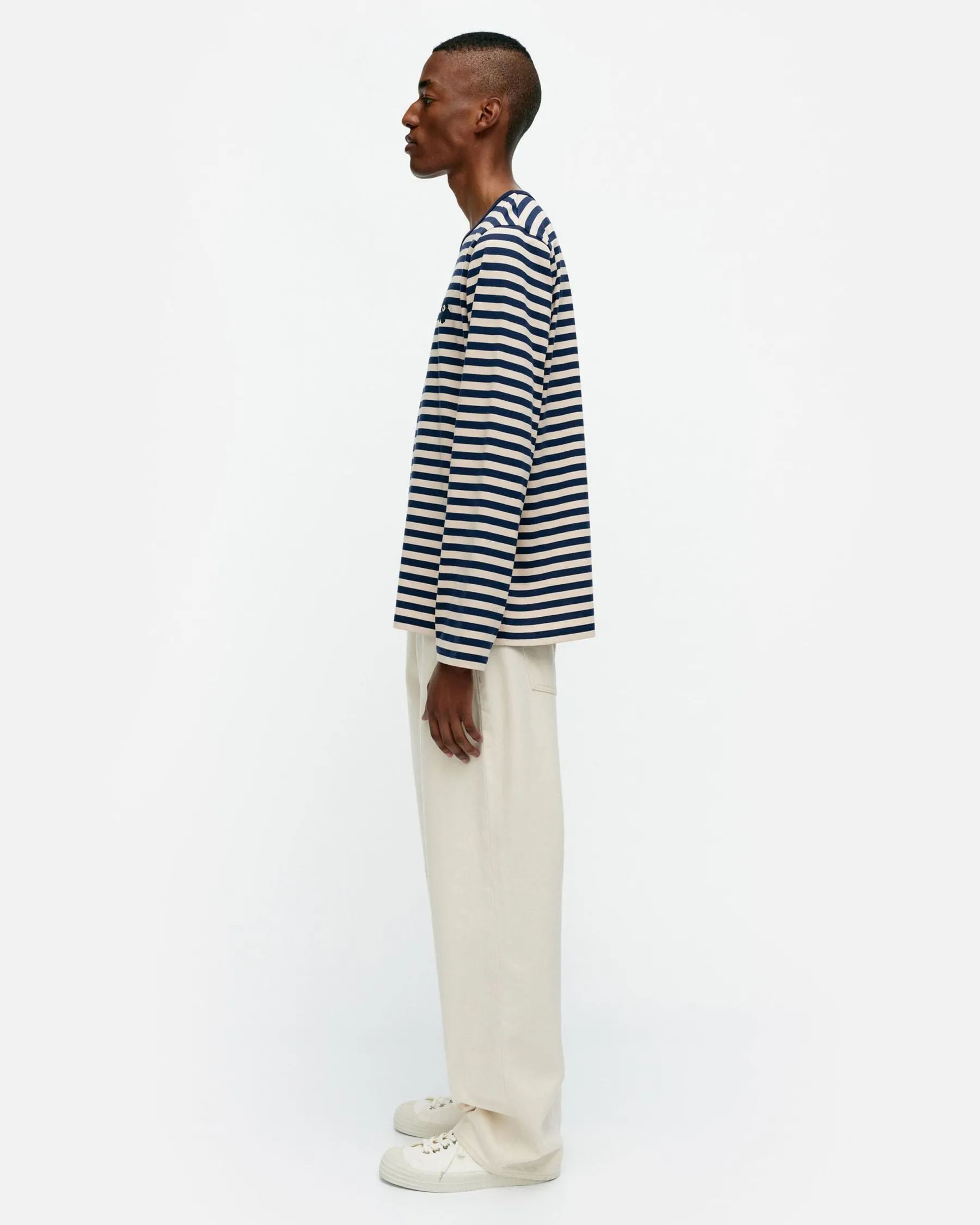 Unisex^Marimekko Kioski Tasaraita Men Longsleeve Trikoopaita