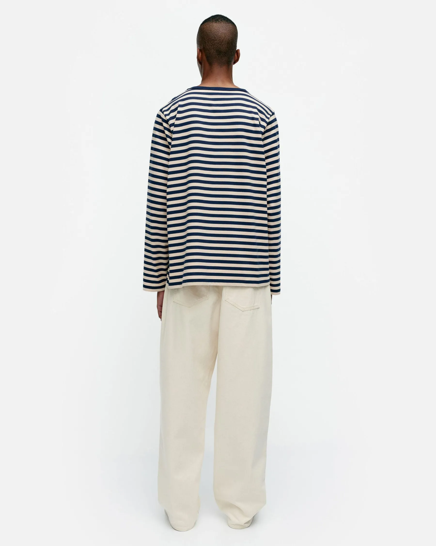 Unisex^Marimekko Kioski Tasaraita Men Longsleeve Trikoopaita