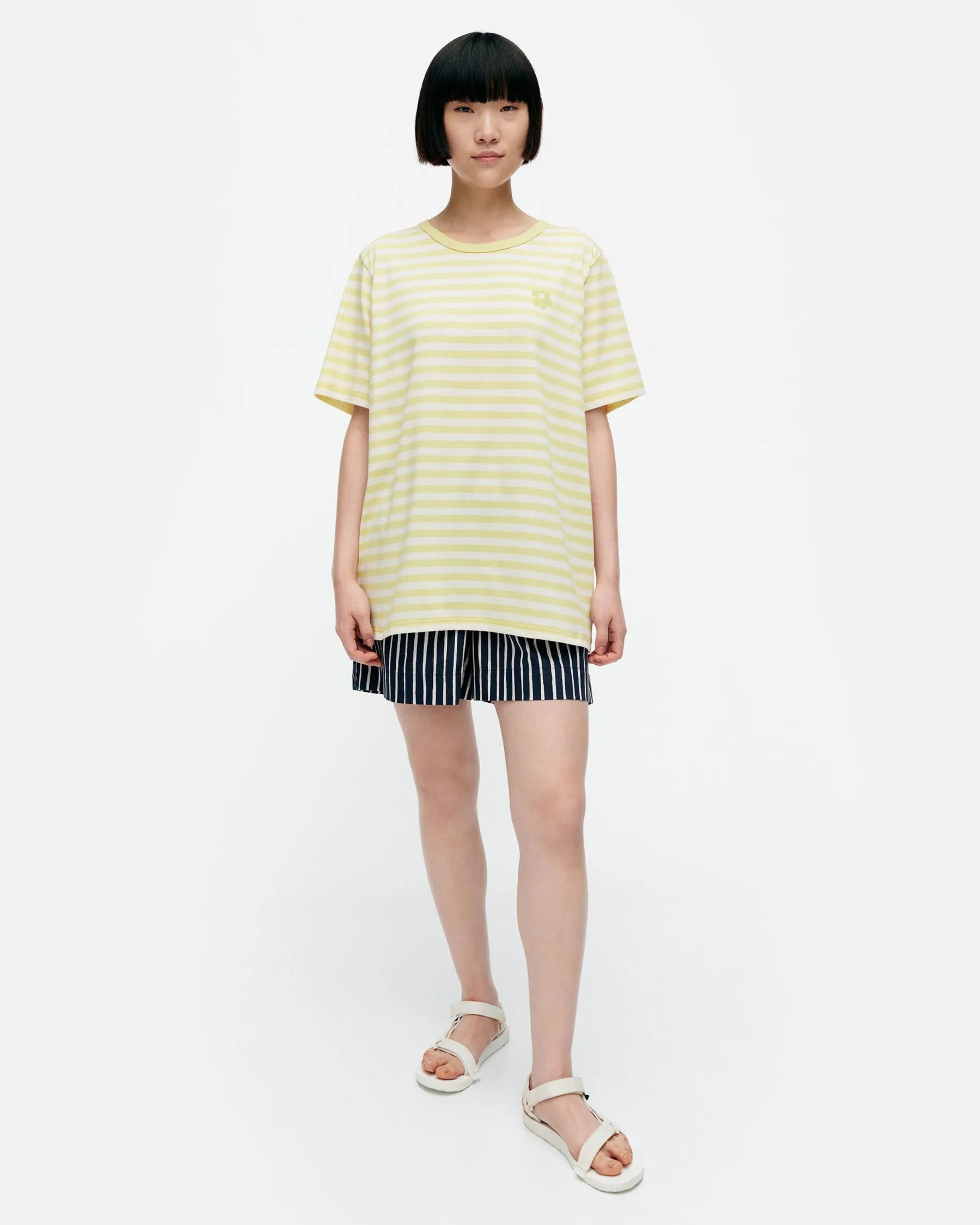 Unisex^Marimekko Kioski Tasaraita Men Shortsleeve T-Paita
