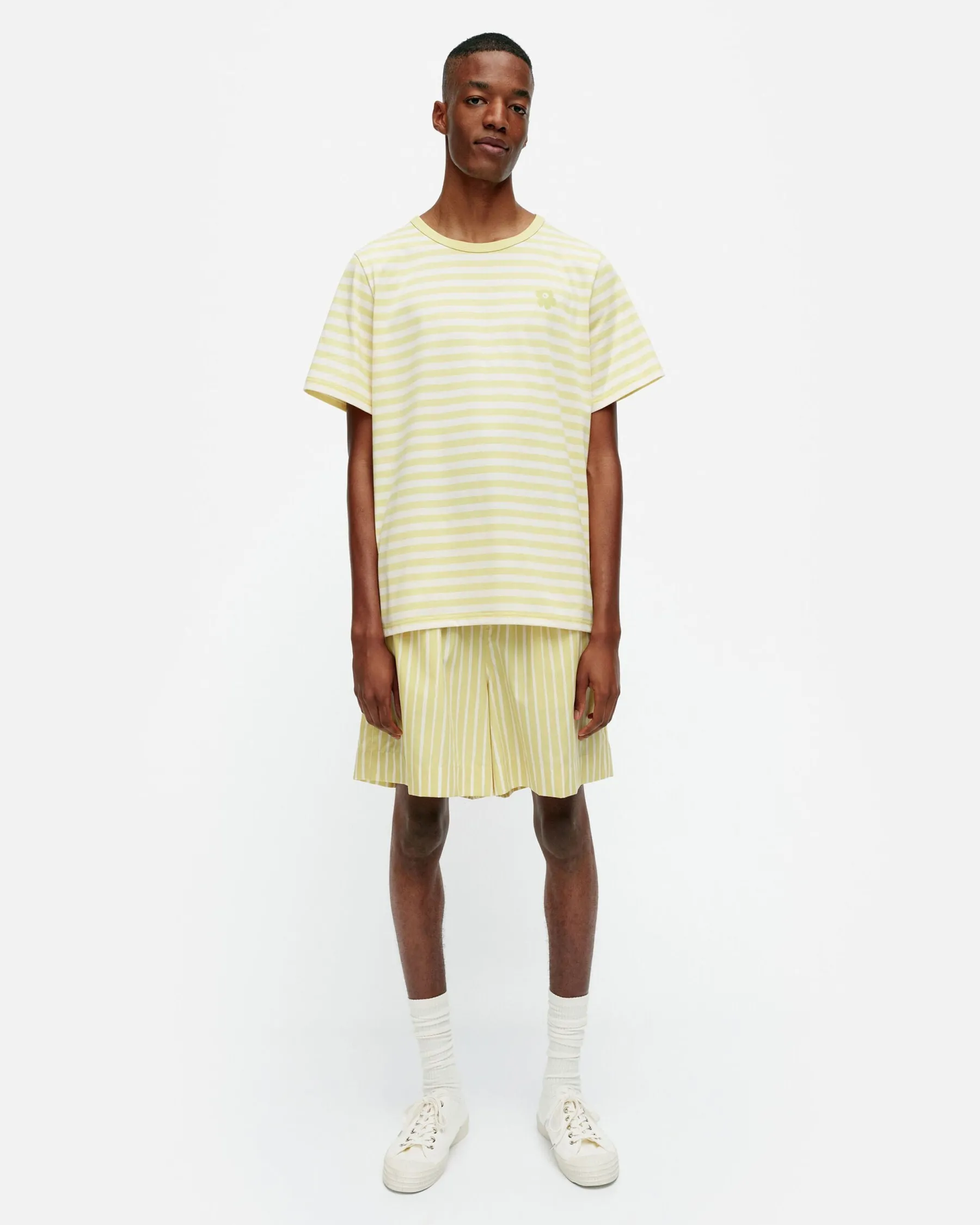 Unisex^Marimekko Kioski Tasaraita Men Shortsleeve T-Paita