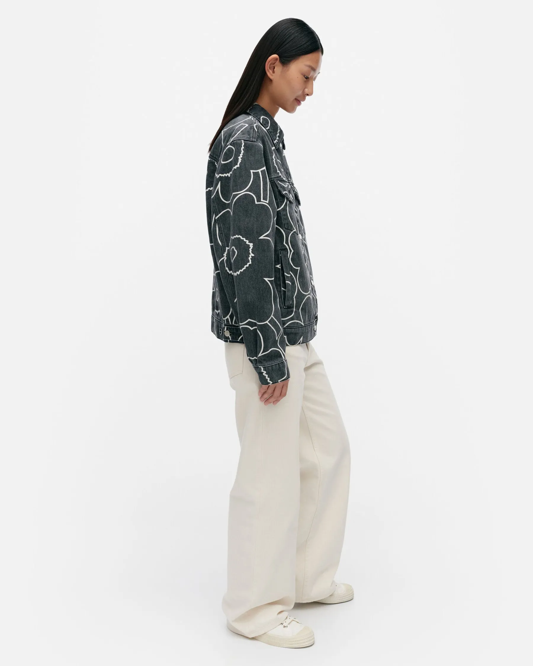 Takit Ja Jakut^Marimekko Kioski Ystu00E4Vyys Pieni Piirto Unikko 2 Farkkutakki