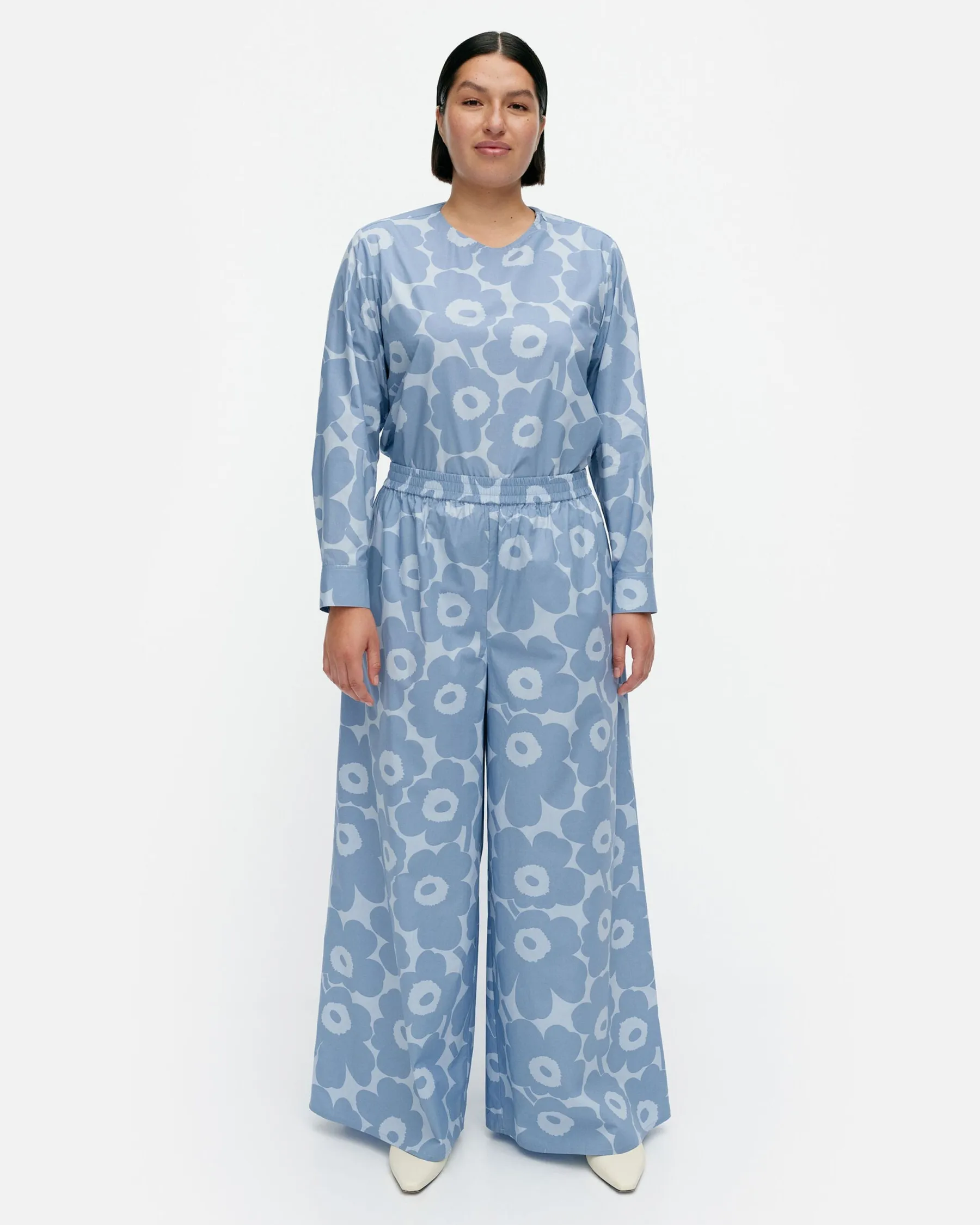 Housut^Marimekko Kohti Unikko Puuvillapopliinihousut