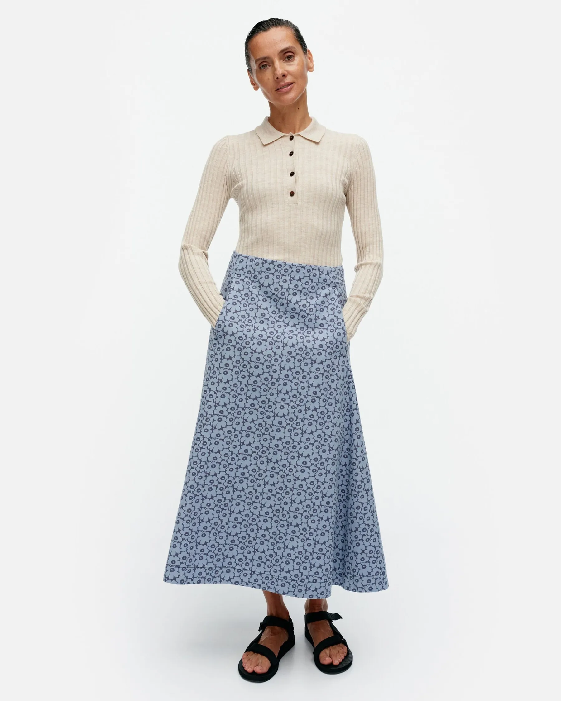 Hameet^Marimekko Koski Unikko Puuvillahame