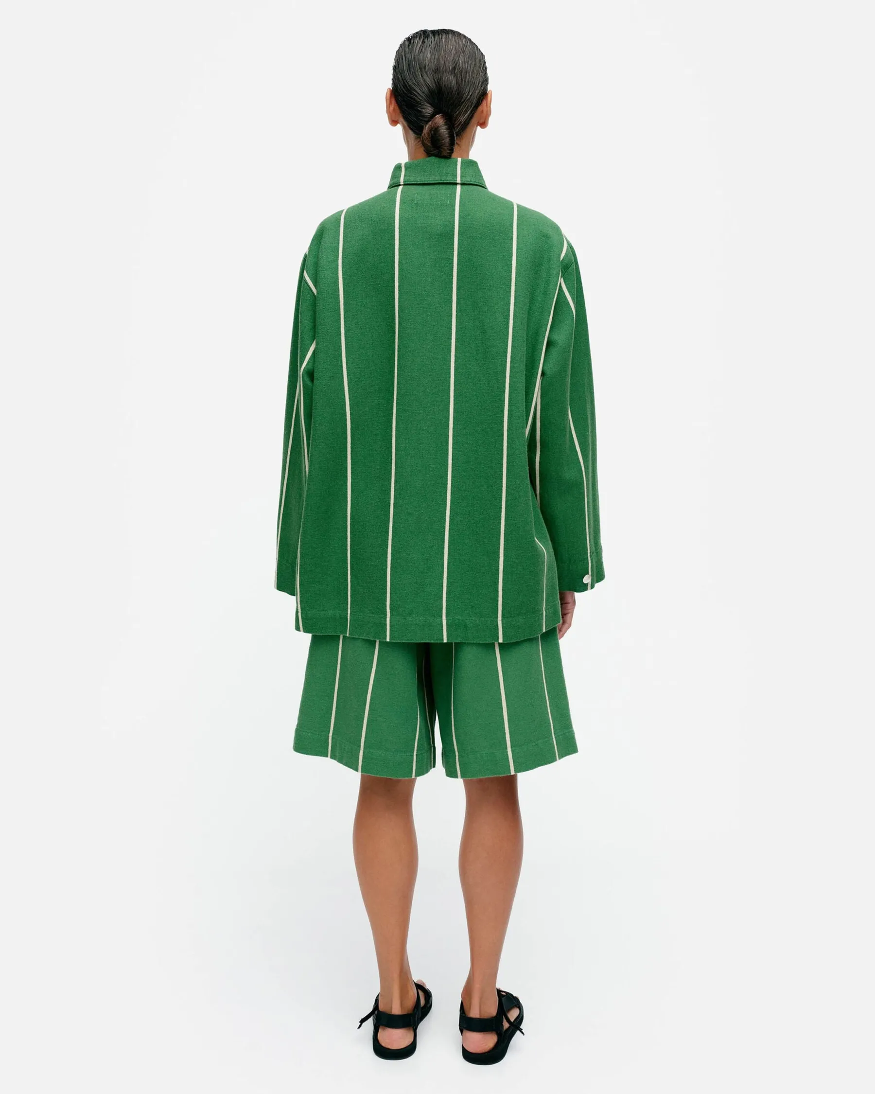 Takit Ja Jakut^Marimekko Kulmat Vesi Puuvillapellavapaitatakki