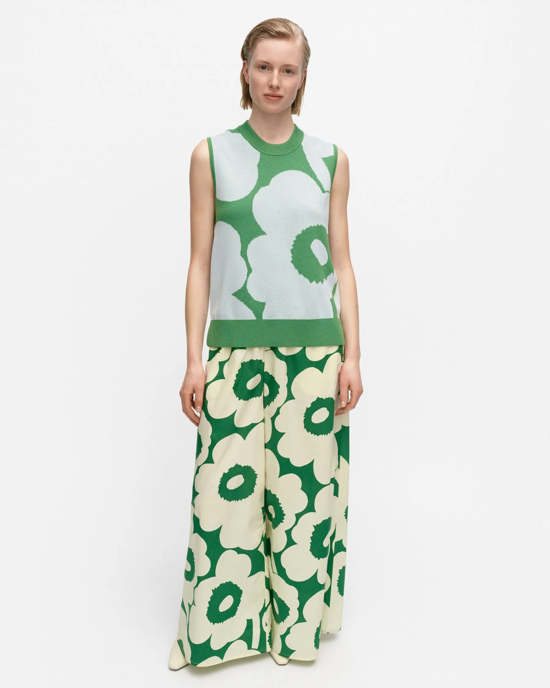 Neuleet^Marimekko Kulma Unikko Villaneuleliivi