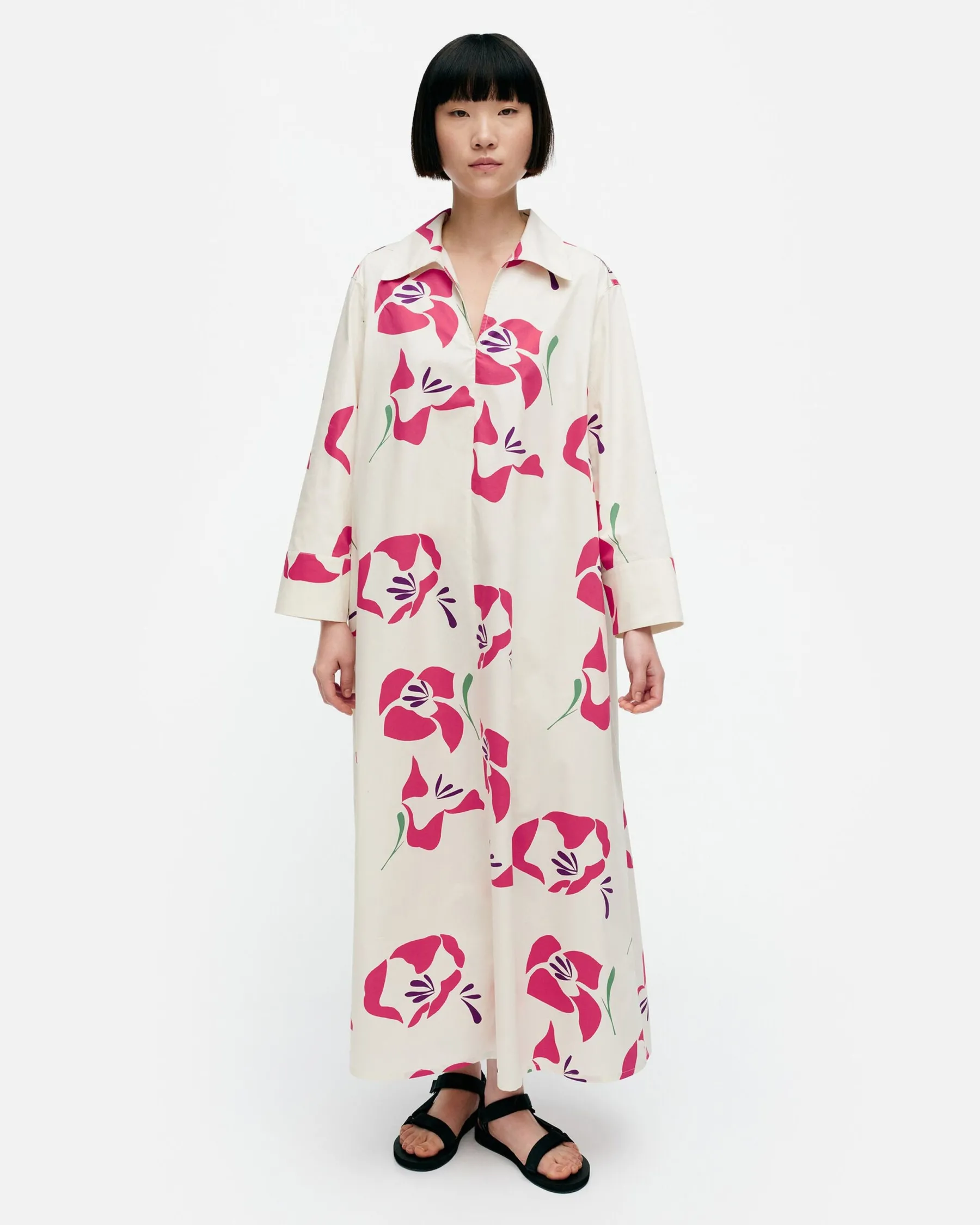 Mekot^Marimekko Perenna Helakka Puuvillapopliinimekko