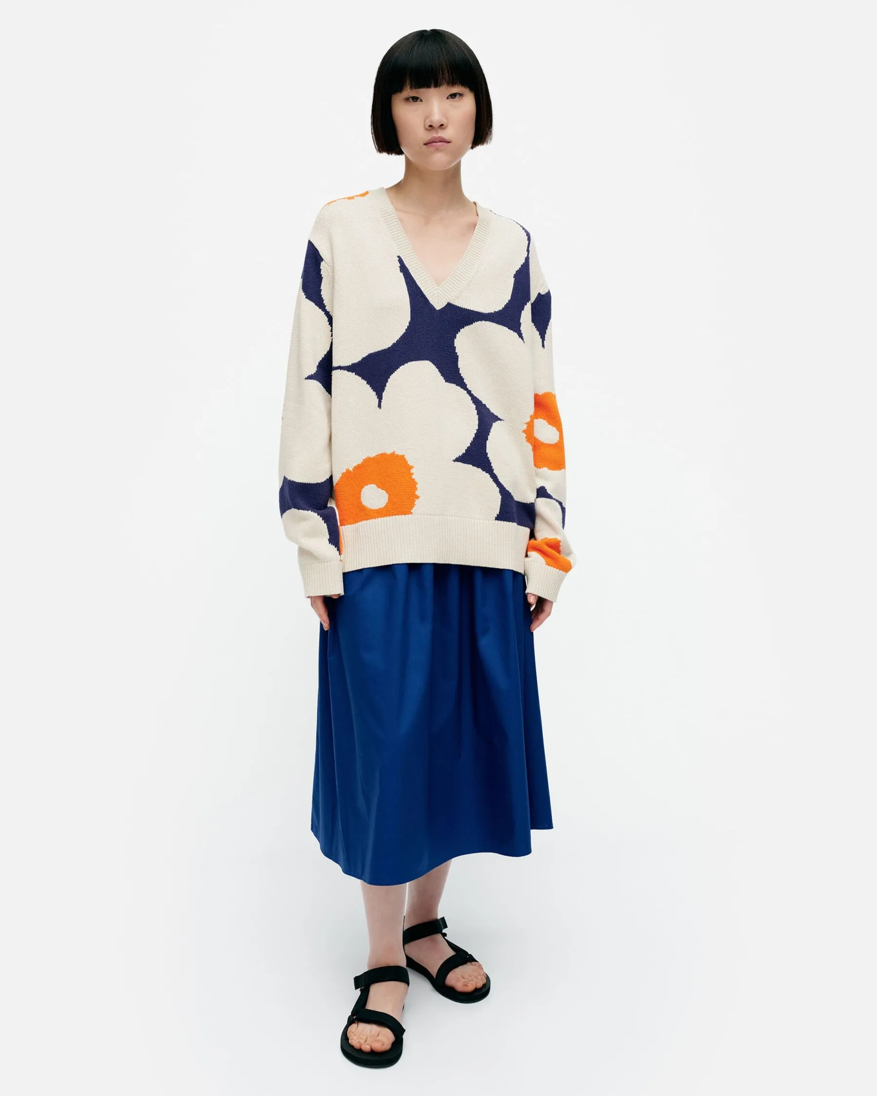 Neuleet^Marimekko Pu00E4Ivu00E4 Unikko Puuvillaneulepusero